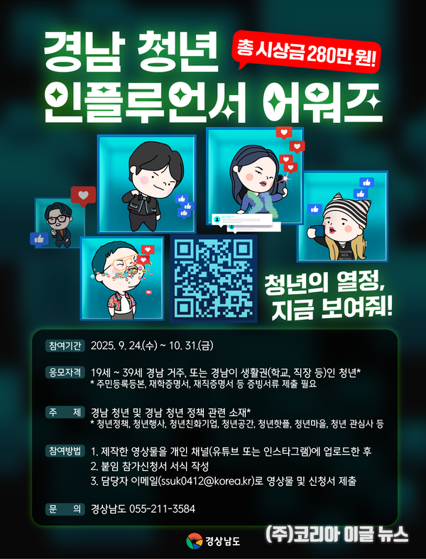 2025 경남청년인플루언서 어워즈 포스터 (제공=경상남도)