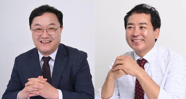 국민의힘 경남도당 김현수(왼쪽) 유해남 대변인