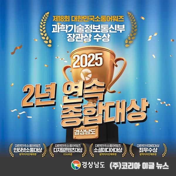 경상남도, 2년 연속 대한민국소통어워즈 ‘종합대상’ 수상 (제공=경상남도)